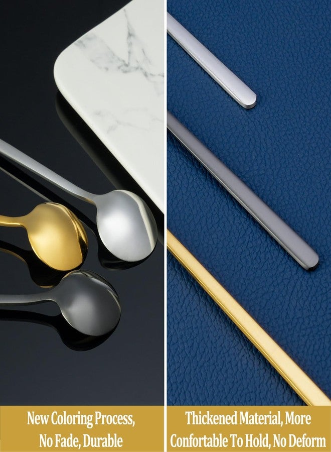 NEWDRIP 12 Pcs Teaspoons Set, 6.7 Inch Tea Spoons Long Handle, Small Teaspoons, Food Grade Stainless Steel Spoons, Long Spoon for Stirring, Metal Espresso Spoon, Coffee Bar Accessories - Image 5